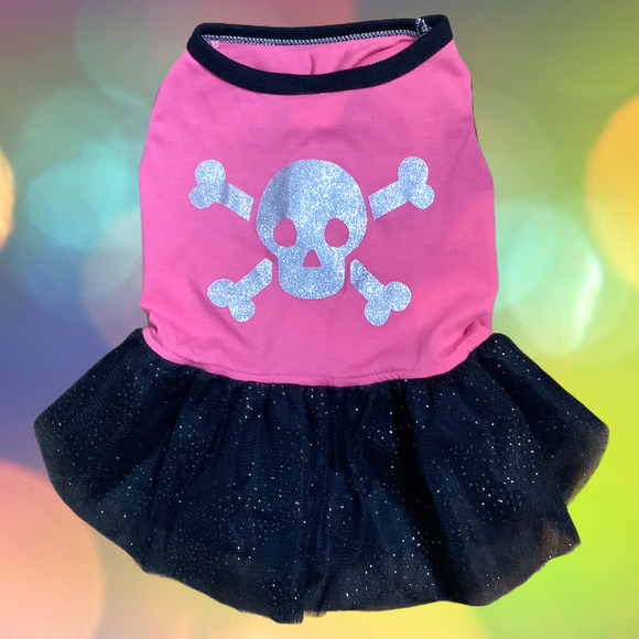 none Other - Tutu Skull & Crossbones Pink Dress
